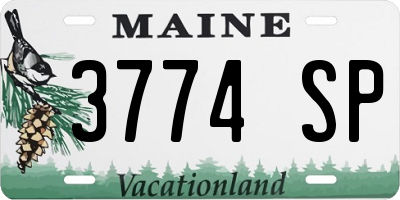 ME license plate 3774SP