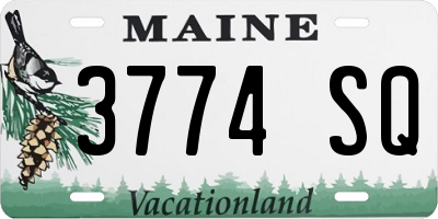 ME license plate 3774SQ