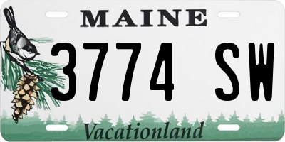 ME license plate 3774SW