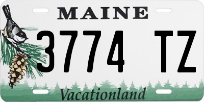 ME license plate 3774TZ