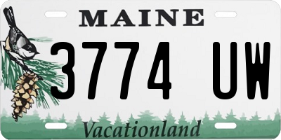 ME license plate 3774UW
