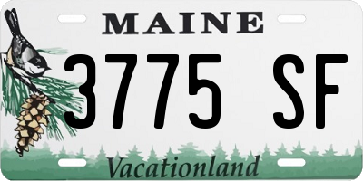 ME license plate 3775SF