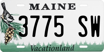 ME license plate 3775SW