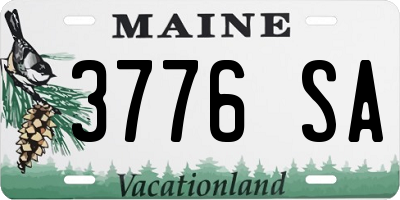 ME license plate 3776SA