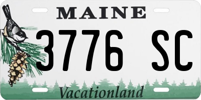ME license plate 3776SC