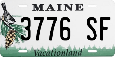 ME license plate 3776SF