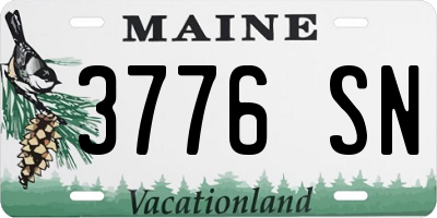 ME license plate 3776SN