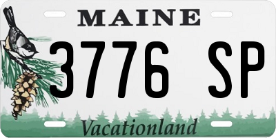 ME license plate 3776SP