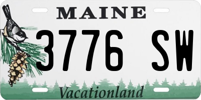 ME license plate 3776SW