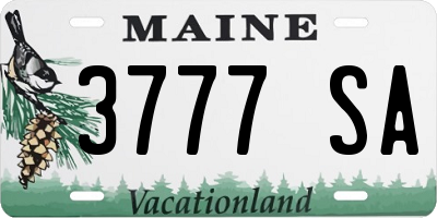 ME license plate 3777SA