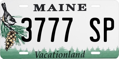 ME license plate 3777SP