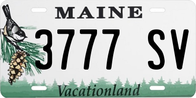 ME license plate 3777SV