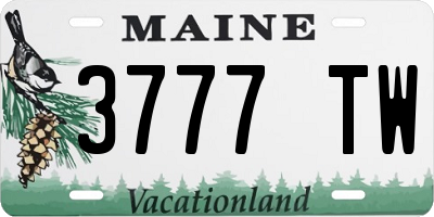 ME license plate 3777TW