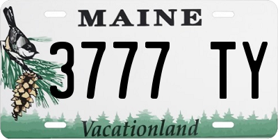 ME license plate 3777TY
