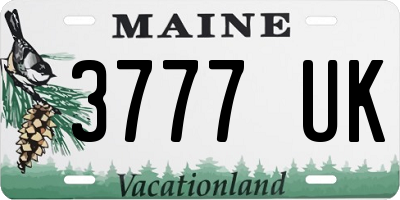 ME license plate 3777UK