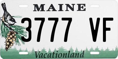 ME license plate 3777VF