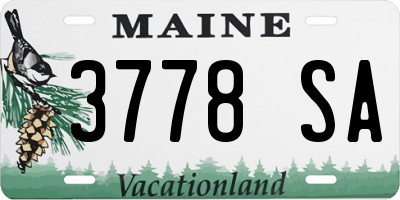 ME license plate 3778SA