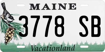 ME license plate 3778SB