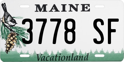 ME license plate 3778SF