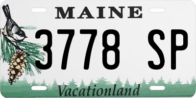 ME license plate 3778SP