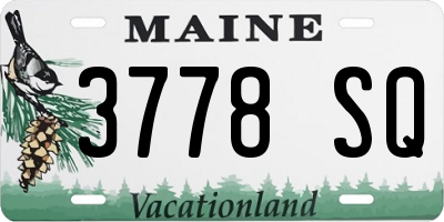 ME license plate 3778SQ