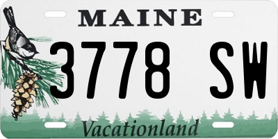 ME license plate 3778SW