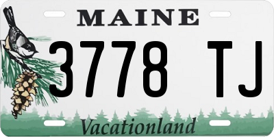 ME license plate 3778TJ