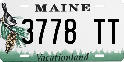 ME license plate 3778TT