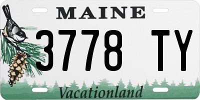 ME license plate 3778TY