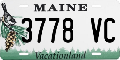ME license plate 3778VC