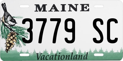 ME license plate 3779SC