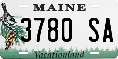 ME license plate 3780SA