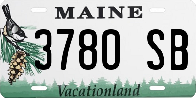 ME license plate 3780SB
