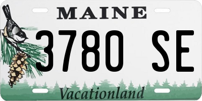 ME license plate 3780SE