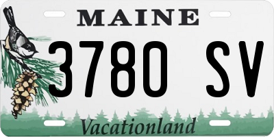 ME license plate 3780SV
