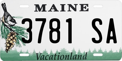 ME license plate 3781SA