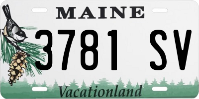 ME license plate 3781SV