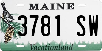 ME license plate 3781SW