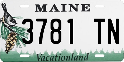 ME license plate 3781TN