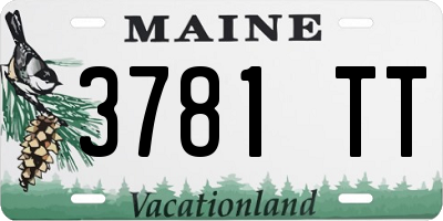 ME license plate 3781TT