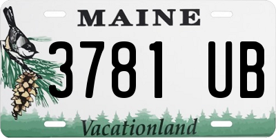 ME license plate 3781UB