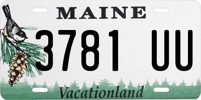 ME license plate 3781UU