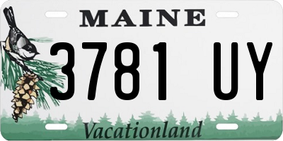 ME license plate 3781UY