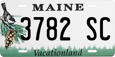 ME license plate 3782SC