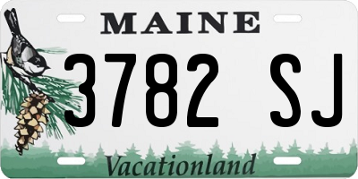 ME license plate 3782SJ