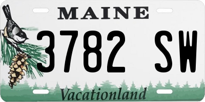 ME license plate 3782SW