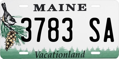 ME license plate 3783SA