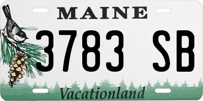 ME license plate 3783SB