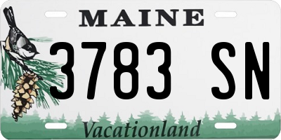 ME license plate 3783SN