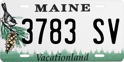 ME license plate 3783SV